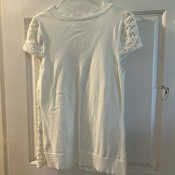 Lilly Pulitzer White Crochet Short Sleeve Top - Picture 2 of 2